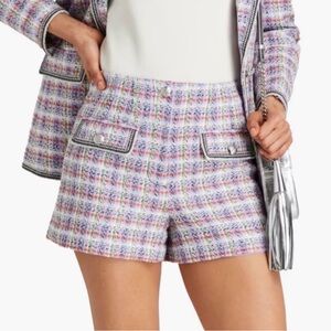 Veronica Beard Multicolor Tweed High-Waist Shorts - Size 6